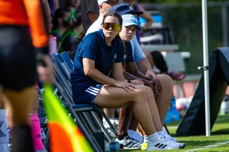 Georgia Southern assistant coach Abbey Brosnihan during the NCAA women’s soccer match between Georgia Southern and Wofford at Bo Pitts Field on August 5, 2026 in Statesboro, Georgia. (Photograph by AJ Henderson / Georgia Southern Athletics)