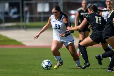 Georgia Southern forward Scarlett Hirschy (33) during the NCAA women’s soccer match between Georgia Southern and Wofford at Bo Pitts Field on August 5, 2026 in Statesboro, Georgia. (Photograph by AJ Henderson / Georgia Southern Athletics)