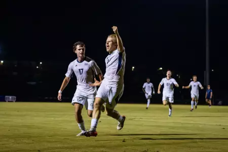 Mitch Picksley celebrates after a goal against No. 15 Old Dominion