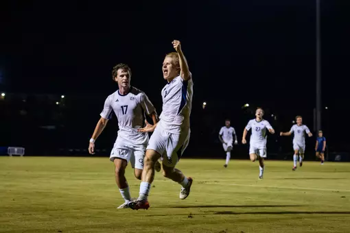 Mitch Picksley celebrates after a goal against No. 15 Old Dominion