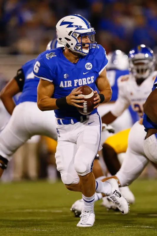 Sep 12, 2015; Colorado Springs, CO, USA; Nate Romine (6) drops back to pass. Credit: Isaiah J. Downing-USA TODAY Sports