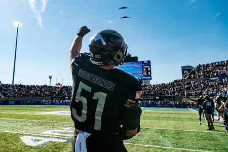 Vinnie Canosa watches flyover vs. Navy