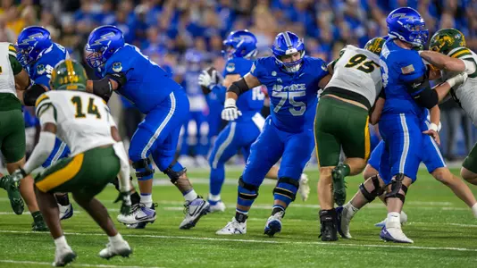 Alec Falk blocks vs. NDSU