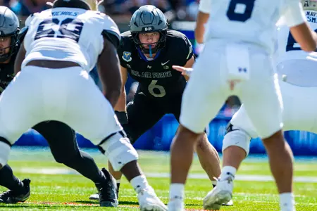 Blake Fletcher Gets Ready for Snap vs. Navy