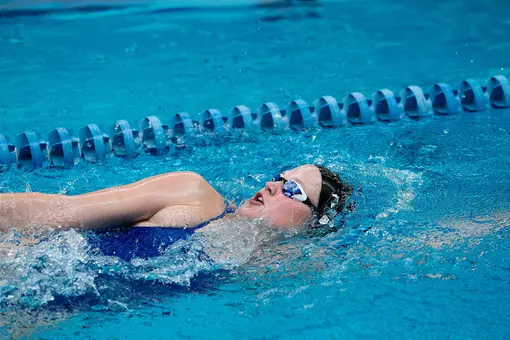 Addison Fuchs swims backstroke
