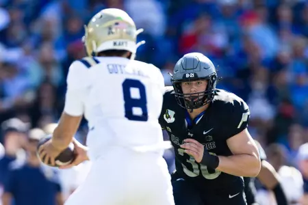 Isaac Hubert pursues QB vs. Navy