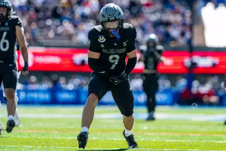 Max Mustell celebrates vs. Navy