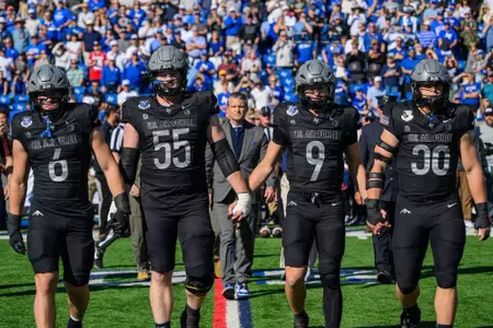Luke Vonderhaar participates in captains walkout vs. Navy