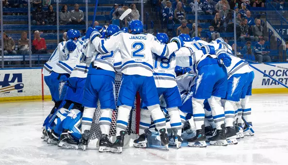 Pre-game huddle vs. Omaha