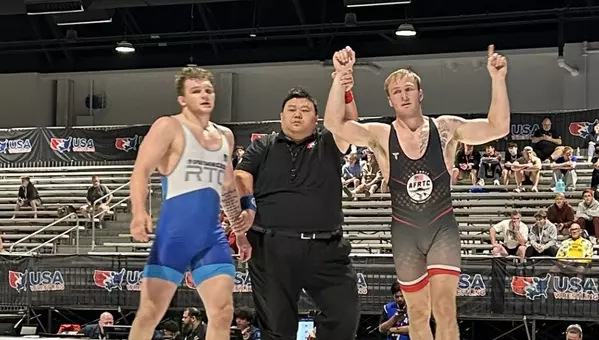 Karson Tompkins wins his bout at the 2026 U.S. Open