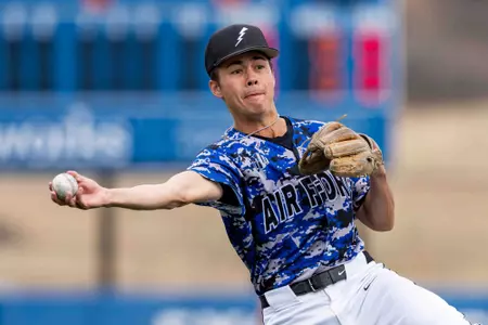 T.J. Oster makes a play from second base.