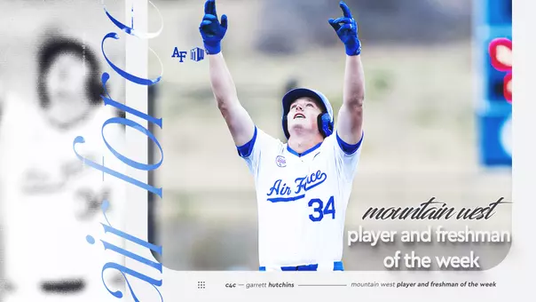 Baseball's Garrett Hutchins Mountain West Player and Freshman of the Week Graphic