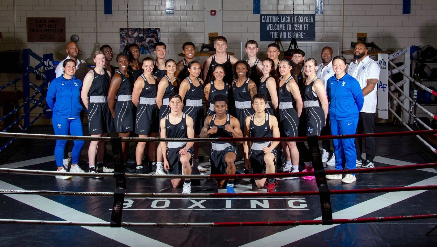 Team photo of the 2025-26 Air Force boxing team