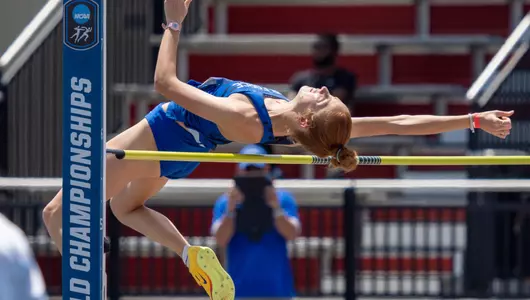 Morgan Glaser tied for 18th in the high jump at the NCAA West Prelim.
