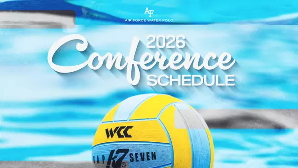 Air Force men's water polo 2026 WCC schedule announcement graphic