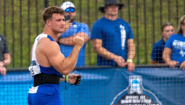 Texas Tanner won the hammer throw at the 2026 NCAA West Prelim.