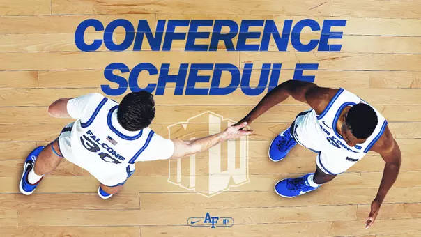 Air Force men's basketball 2027 Mountain West game schedule announcement graphic