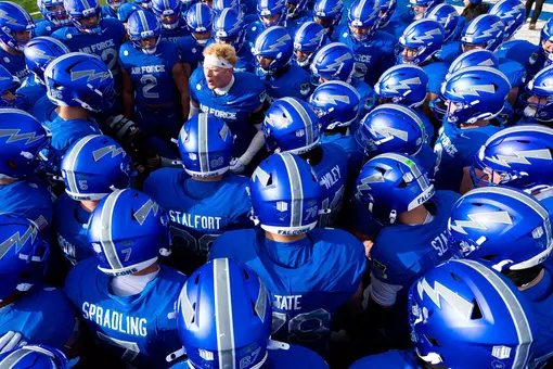 Pre-game huddle with Team, Helmets and Hands