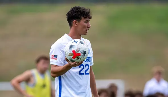 Sean Flynn prepares to inbound the ball from the sideline