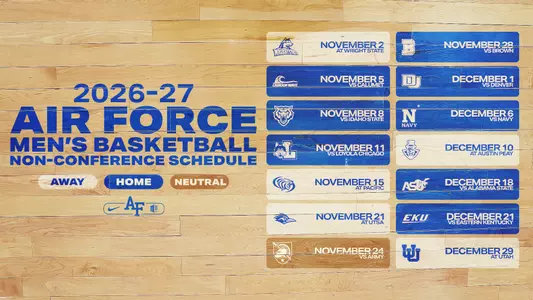 Air Force MBB 2026-27 Non-Conference Schedule Graphic