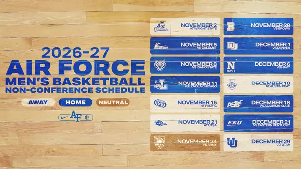 Air Force MBB 2026-27 Non-Conference Schedule Graphic