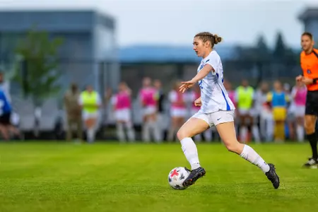 Chase Borntreger moves the ball upfield.