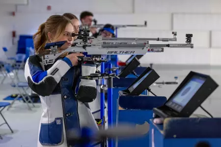 Megan Torrence on the line at the USAFA Rifle Range