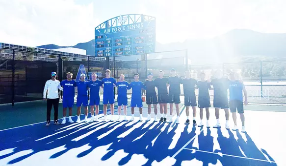Air Force men's tennis blue-silver scrimmage team photo