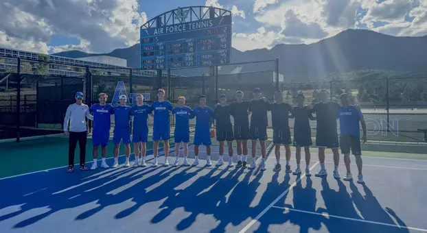 Air Force men's tennis blue-silver scrimmage team photo