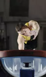 Chase Brown tied for third on vault.