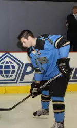 Army's Mike Hull taking ceremonial faceoff