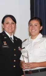 (L to R) LTC Kim Kawamoto with women's Yearling of the Year Kim An