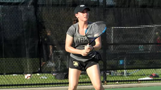 MaryJo Pidegon playing tennis