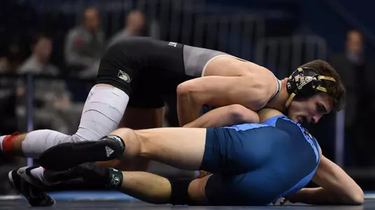 Lucas Weiland wrestling at 2018 All-Academy Championships