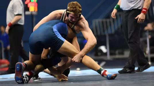 Rocco Caywood wrestling at the All-Academy Championships