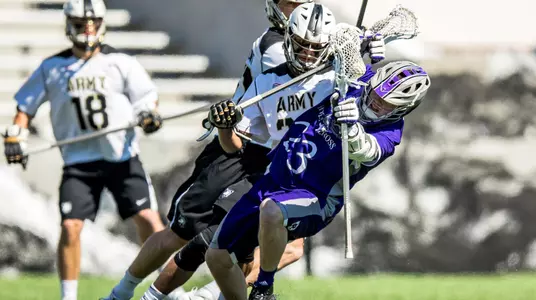 Justin Lynskey (23) of Holy Cross and 
Army Black Knights vs. Holy Cross Crusaders
NCAA Division I Men's Lacrosse
Michie Stadium - West Point, NY
March 17, 2018