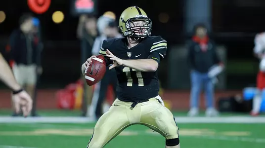 Keegan West dropping back to pass vs. Chestnut Hill