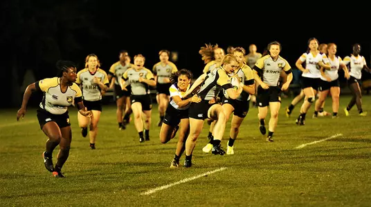 Jill Bottarini playing rugby