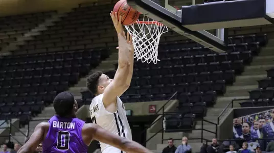 Cayne Edwards scores in the low post