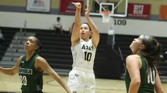 Sarah Bohn takes a jump shot in Army's 69-57 win over Loyola on Jan. 6, 2019.