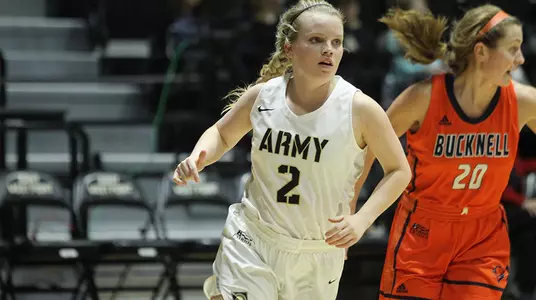 Morgann Yancey makes a cut during Army's 66-52 loss to Bucknell on Jan. 9, 2019.