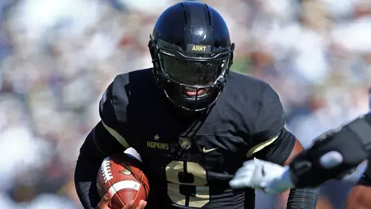 Oct 5, 2019; West Point, NY, USA; Army Black Knights quarterback Kelvin Hopkins Jr. (8) runs with the ball against the Tulane Green Wave during the first half at Michie Stadium. Mandatory Credit: Danny Wild-USA TODAY Sports