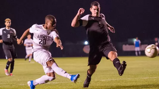 Sam Epitime rips a shot at the Lafayette goal