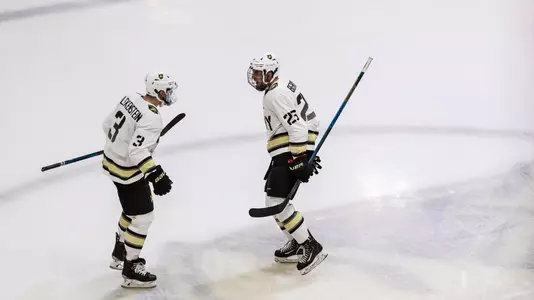 Hockey celebrates win over RIT 2019
