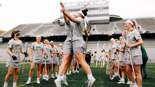 Ryan Murphy and Julianna Dworschak celebrate pregame