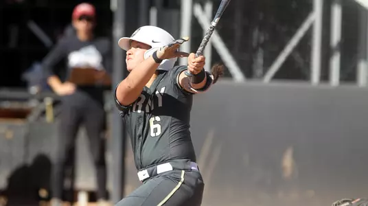 Madi Gilmore recorded her first collegiate triple in the doubleheader sweep over Rider
