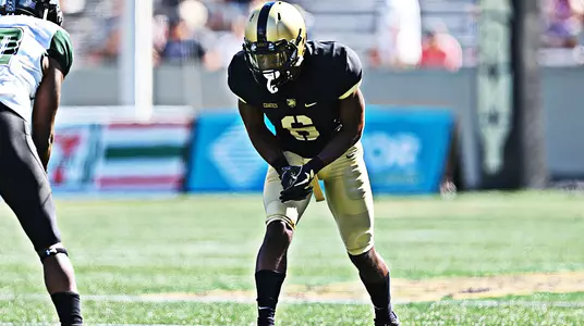 Wide Receiver Glen Coates lines up in a game against Hawai'i.