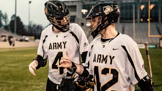 Miles Silva of the Army Black Knights and Stevie Grabher of the Army Black KnightsArmy Black Knights vs. Binghamton UniversityNCAA Division I Men’s LacrosseMichie StadiumMarch 3, 2020West Point, NY