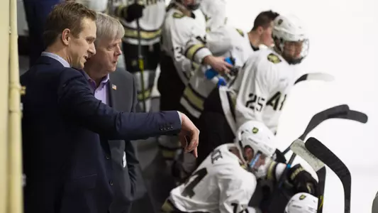 Army West Point Black Knights hockey team takes on Sacred Heart Pioneers on Friday, February 21, 2020, at Tate Rink, West Point, NY. (U.S. Army Photo by John Pellino/USMA)
