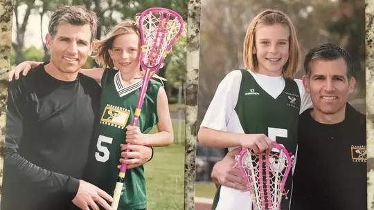 Ryan Murphy of women's lacrosse and her dad